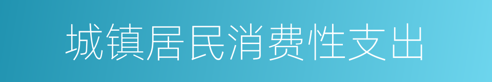 城镇居民消费性支出的同义词