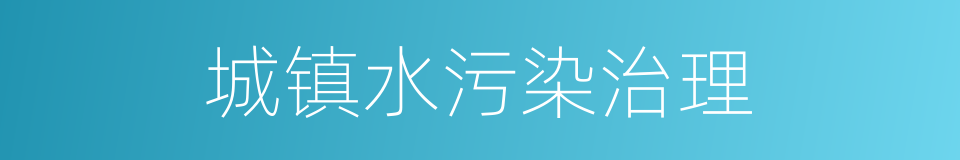 城镇水污染治理的同义词