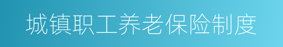 城镇职工养老保险制度的同义词