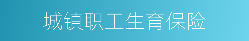 城镇职工生育保险的同义词
