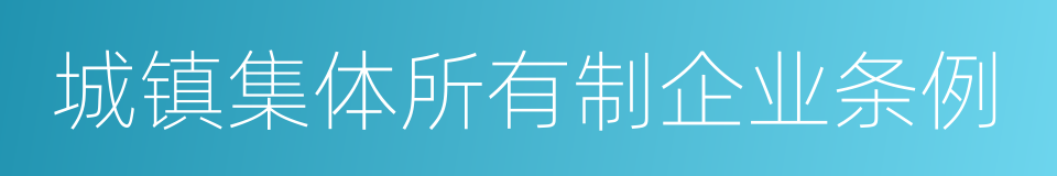 城镇集体所有制企业条例的同义词