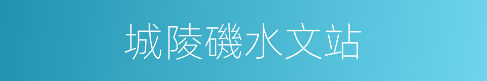 城陵磯水文站的同義詞