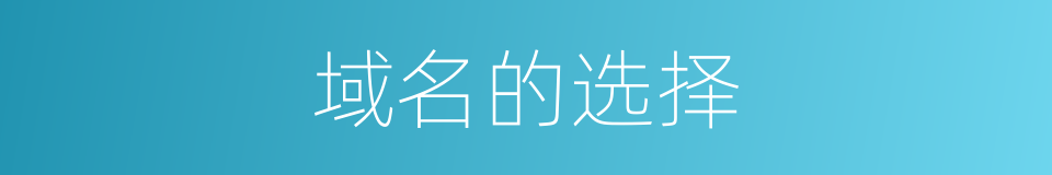 域名的选择的同义词