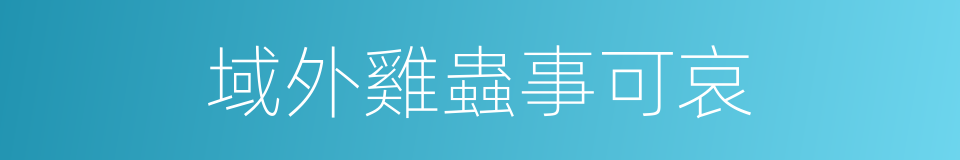 域外雞蟲事可哀的同義詞