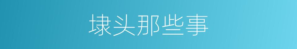 埭头那些事的同义词