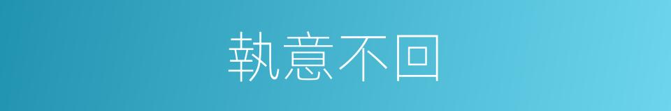 執意不回的同義詞