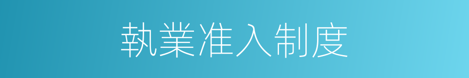 執業准入制度的同義詞