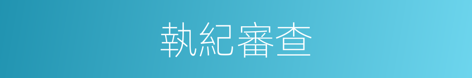 執紀審查的同義詞
