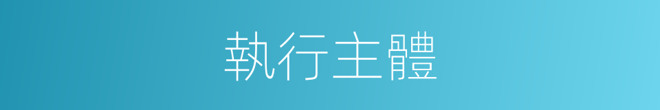 執行主體的同義詞