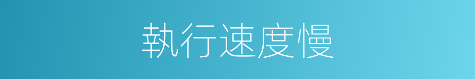 執行速度慢的同義詞