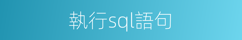 執行sql語句的同義詞