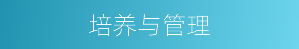 培养与管理的同义词