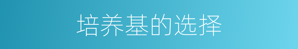 培养基的选择的同义词