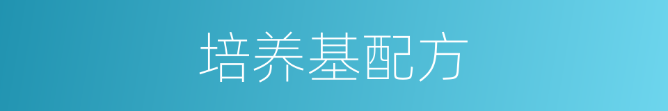 培养基配方的同义词