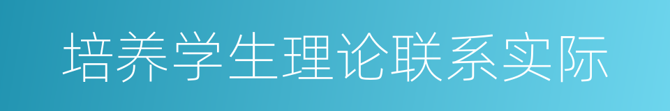 培养学生理论联系实际的同义词