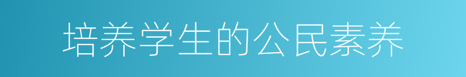 培养学生的公民素养的同义词