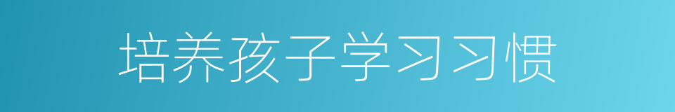 培养孩子学习习惯的同义词