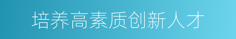 培养高素质创新人才的同义词
