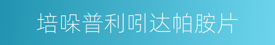 培哚普利吲达帕胺片的同义词