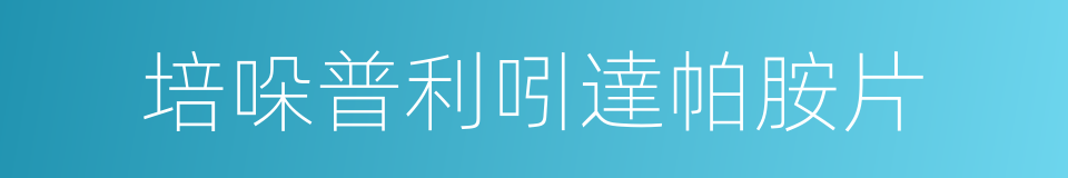 培哚普利吲達帕胺片的同義詞