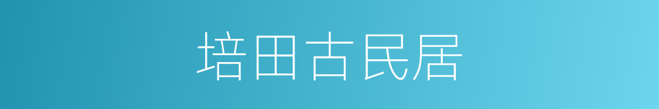 培田古民居的同义词