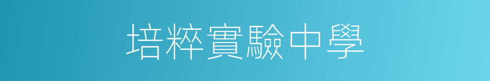 培粹實驗中學的同義詞