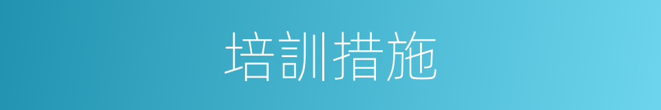 培訓措施的同義詞