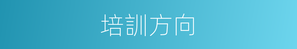 培訓方向的同義詞