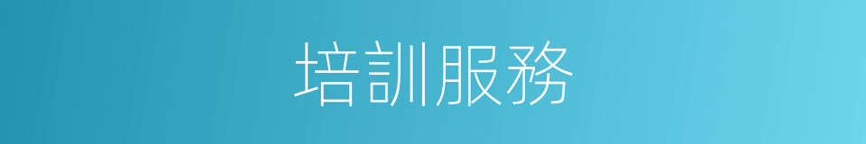 培訓服務的同義詞