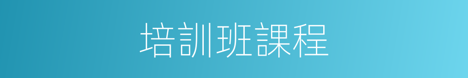 培訓班課程的同義詞