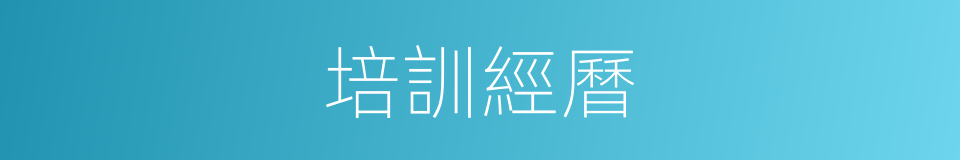 培訓經曆的同義詞