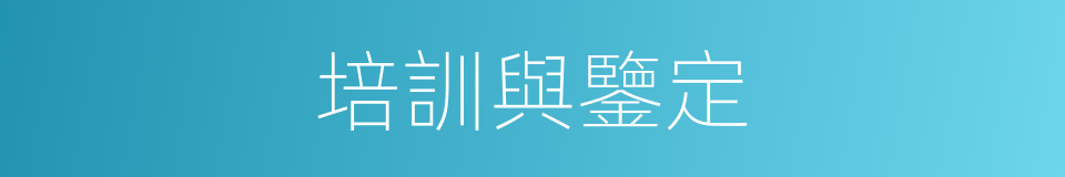 培訓與鑒定的同義詞
