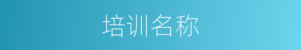 培训名称的同义词