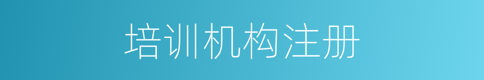 培训机构注册的同义词