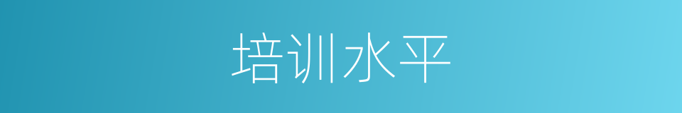 培训水平的同义词