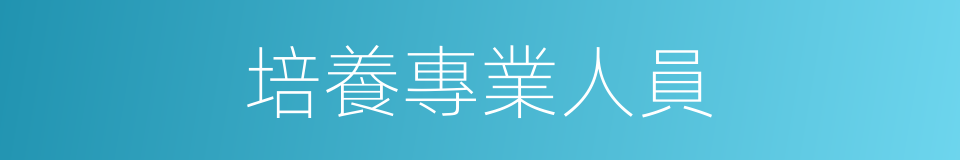 培養專業人員的同義詞
