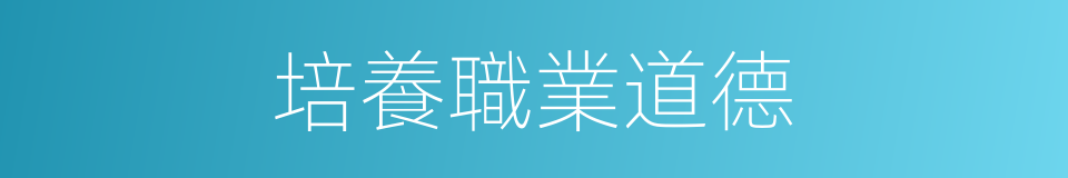 培養職業道德的同義詞