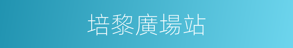 培黎廣場站的同義詞