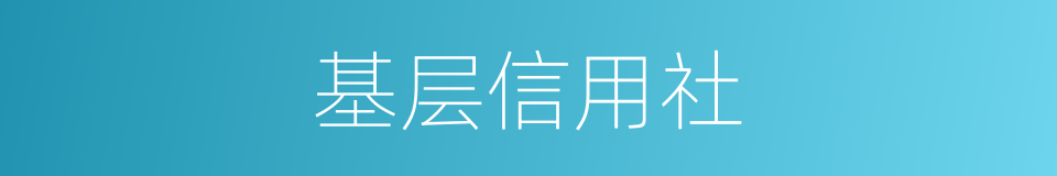 基层信用社的同义词