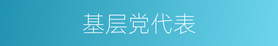 基层党代表的同义词