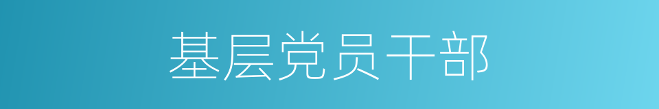 基层党员干部的同义词