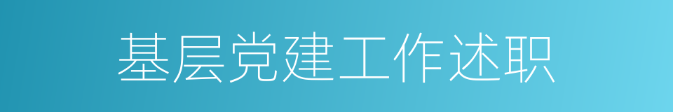 基层党建工作述职的同义词