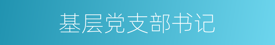 基层党支部书记的同义词