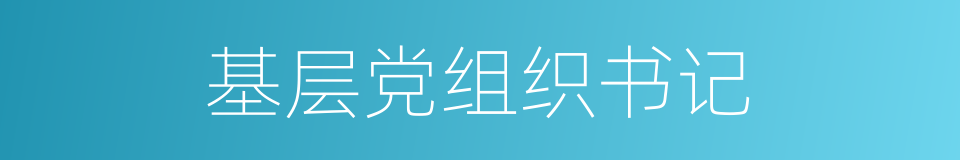 基层党组织书记的同义词