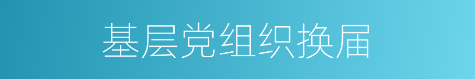 基层党组织换届的同义词