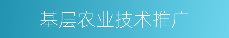 基层农业技术推广的同义词