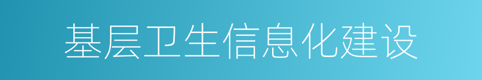 基层卫生信息化建设的同义词