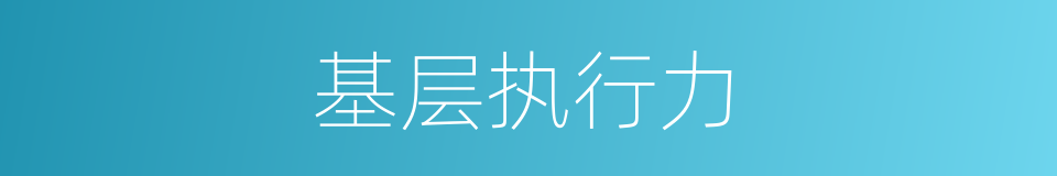 基层执行力的同义词