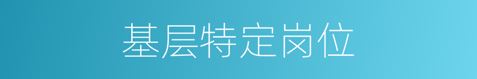 基层特定岗位的同义词
