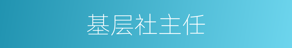 基层社主任的同义词